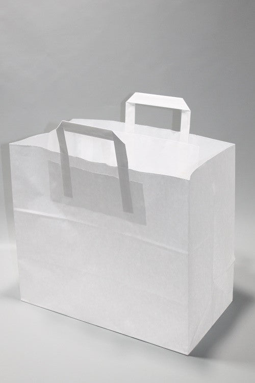 Eco Paper Shopping Bags White 180+80x220mm 