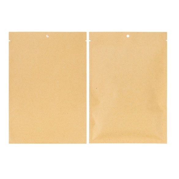 Flat kraft Paper Bags with plastic inside 137x185mm 