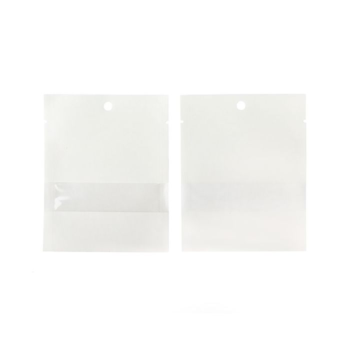 Kraft Bags White Eco-fiendly 7,6x10,2 cm Sealable With Window - 100 pieces