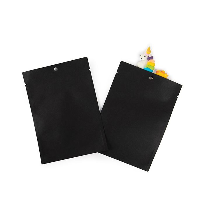 Kraft Bags Black Eco-fiendly 10,2x15,2 cm Sealable - 100 pieces