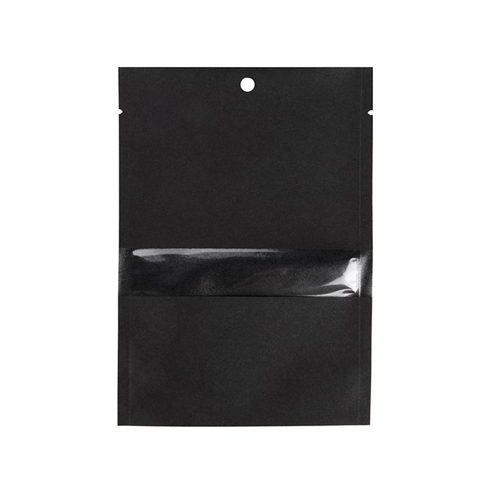 Kraft Bags Black Eco-fiendly 10,2x15,2 cm Sealable With Window - 100 pieces