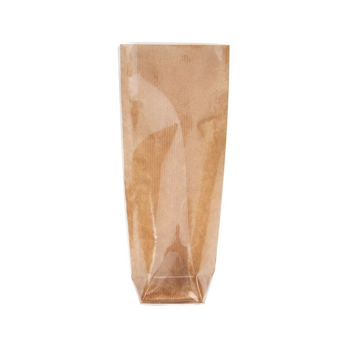 Kraft Block Bottom Bags w/ Paper Insert 51x44x216 mm 