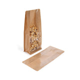 Sachet kraft à fond plat et transparence frontale 12.7x7.6x30.5 cm - 100 pièces