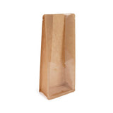 Sachet kraft à fond plat et transparence frontale 12.7x7.6x30.5 cm - 100 pièces