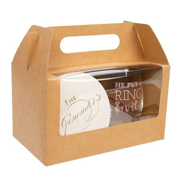 Boite Kraft à Poignée 178x102x102 mm avec fenêtre - 25 pièces