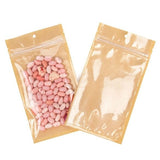 Kraft Barrier Bags with clear front 10.2 x 16.5 cm w/Tear Notches 