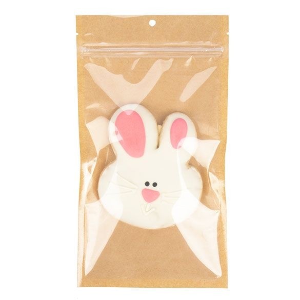 Kraft Barrier Bags with clear front 12.7 x 20.8 cm w/Tear Notches 