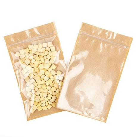 Kraft Barrier Bags with clear front 152 x 235 mm w/Tear Notches 