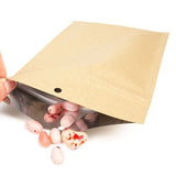 Sachet zip en Kraft & Plastique, 127x208mm - 100 pcs