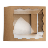 Boîtes en Papier Kraft à Fenêtre Festonnée 30,5x6,4x30,5cm - 25 pcs