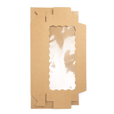 Boîtes en Papier Kraft à Fenêtre Festonnée 30x6,5x14cm - 25 pcs