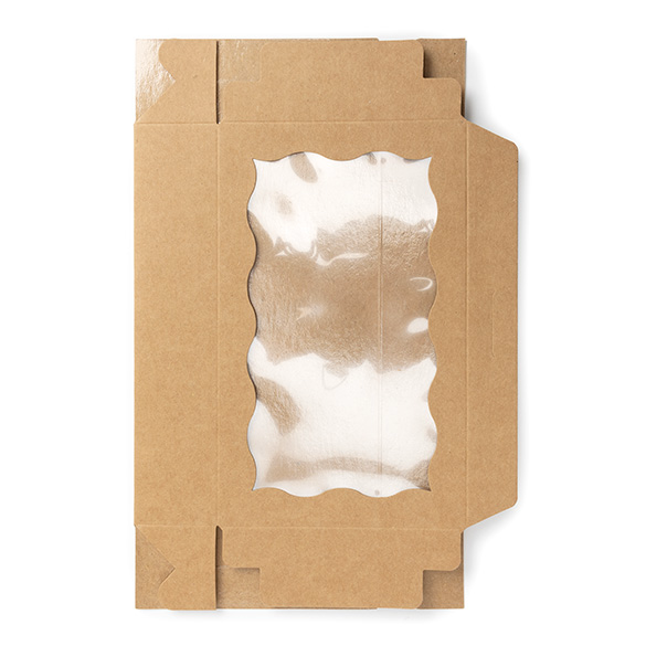 Boîtes en Papier Kraft à Fenêtre Festonnée 17,8x3,8x11cm - 25 pcs