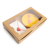 Boîtes en Papier Kraft à Fenêtre Festonnée 17,8x3,8x11cm - 25 pcs