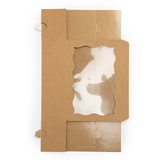 Boîtes en Papier Kraft à Fenêtre Festonnée 22,1x7x15,1cm - 25 pcs
