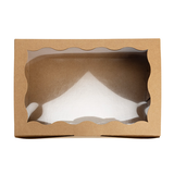 Boîtes en Papier Kraft à Fenêtre Festonnée 22,1x7x15,1cm - 25 pcs
