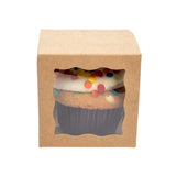 Boite en kraft avec fenètres sur 3 cotés 75x75x75 mm - 25 pieces [WKRG345