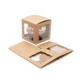 Kraft Gift Boxes Brown with 3 windows 75x75x75mm 