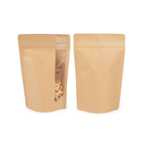 Doypack à zip avec fenêtre verticale Kraft 14.9x8.9x23.2 cm - 100 pièces
