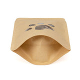 Sachets Doypack en kraft avec fenêtre en patte de chien 13x8x20.5 cm - 25 pcs