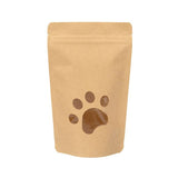 Sachets Doypack en kraft avec fenêtre en patte de chien 13x8x20.5 cm - 25 pcs