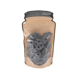 Mason Jar Zipper Pouch Kraft w/ Clear Front 152x79x254mm 