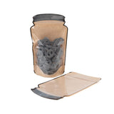 Pochette à fermeture éclair Mason Jar Kraft avec face transparente 152x79x254 mm - 100 pièces