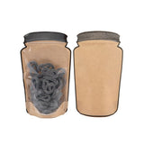 Pochette à fermeture éclair Mason Jar Kraft avec face transparente 152x79x254 mm - 100 pièces