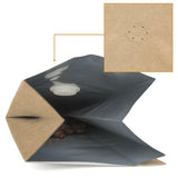 Sachet à café en papier kraft avec valve d'aération 8.5x6.5x33 cm - 50 pièces