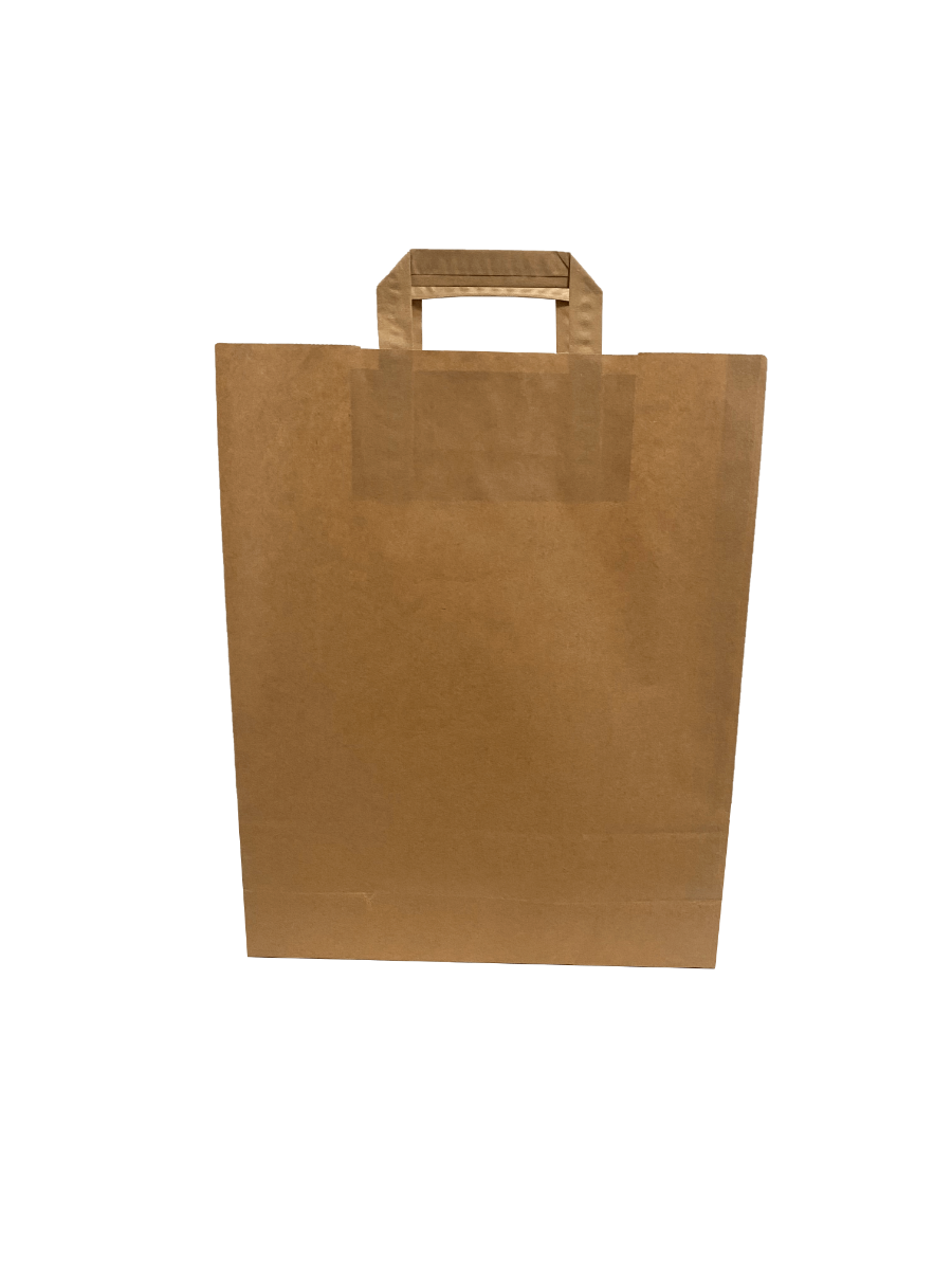 Sacs shopping en papier Eco marron, 320+210x270mm - 50 pcs