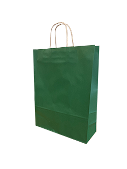 Paper Carry Bags Dk Green 320+120x410mm 