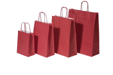 Paper Carry Bags Red 320+120x410mm 