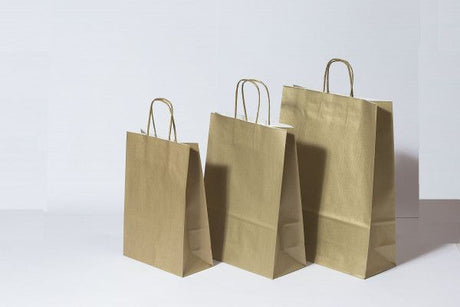 Paper Carry Bags Gold 180+80x220mm 