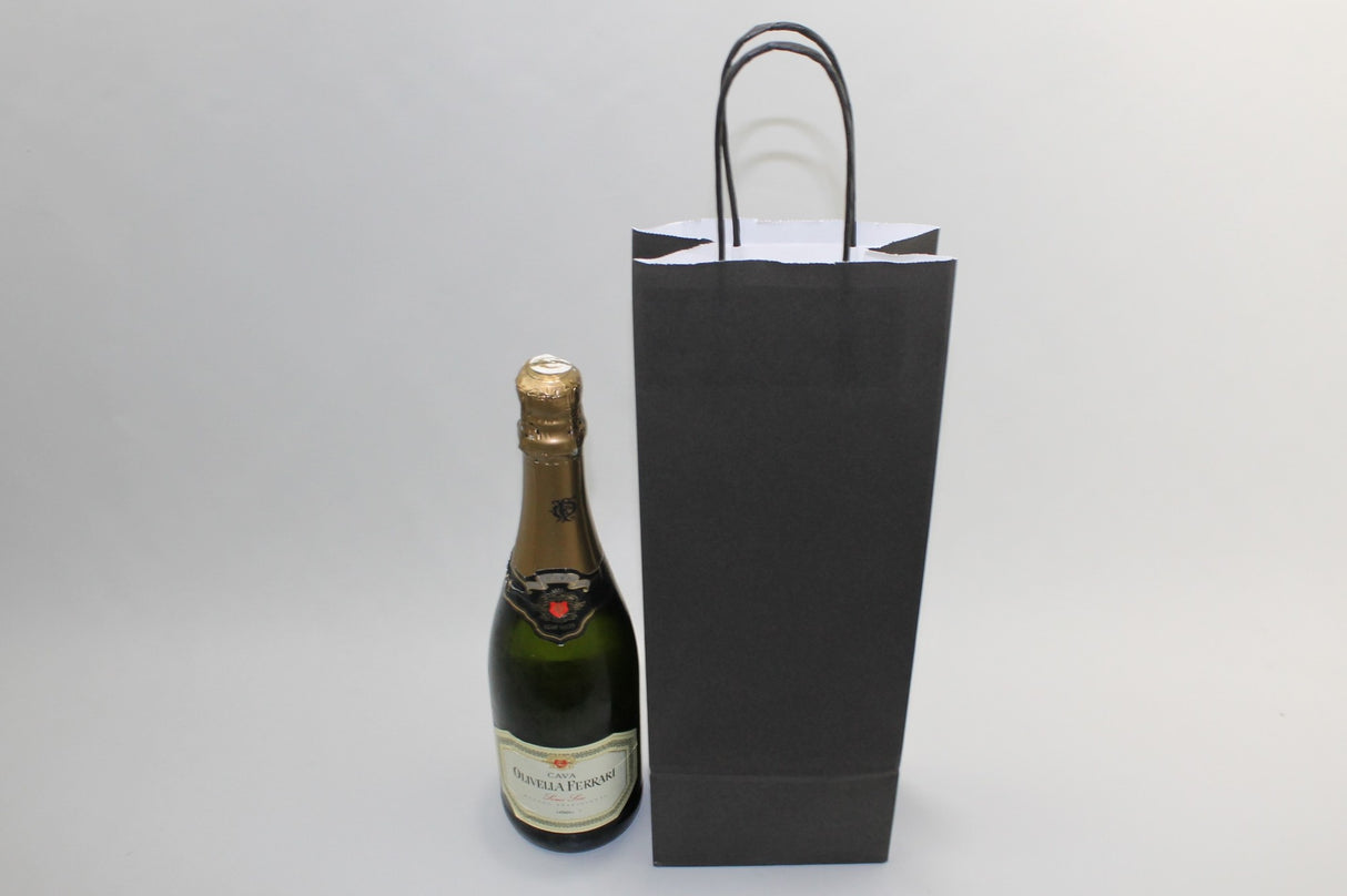 Paper Wine Gift Bags Black 140x80x390mm 