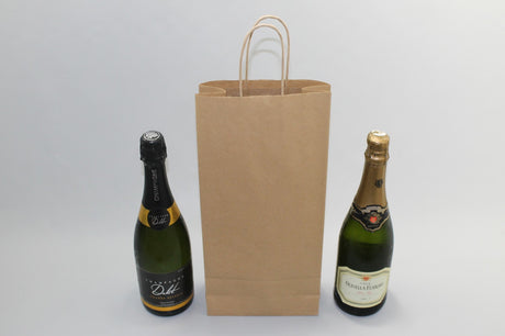 Paper Wine Gift Bags Kraft 180x80x390mm 