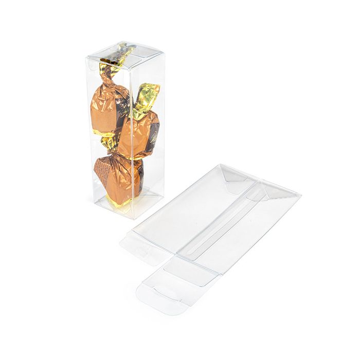 Boîte transparente avec fond automatique rPET 4.1x4.1x12.7 cm - 25 pièces