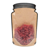 Kraft Jarre a cookie Doypack avec fond transparent 130x76x206 mm - 100 pièces