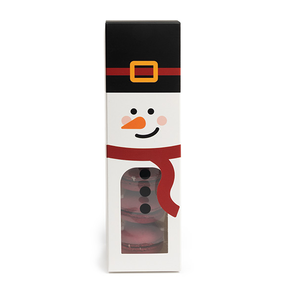Boîte en Papier Bonhomme de Neige avec Fenêtre 5,7x5,7x20,3cm - 25 pcs
