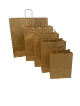 Sacs en papier Marron 180+80x220mm - 50 pcs
