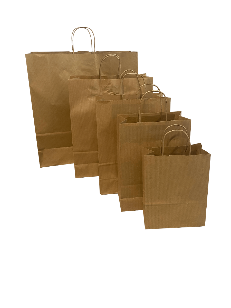 Sacs en papier Marron 320+120x410mm - 50 pcs