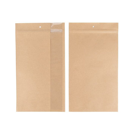 Grip Seal Bags Kraft With Vertical Window 178 x305 mm 