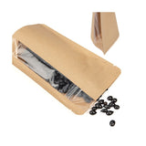 Doypack en kraft avec fenêtre verticale 10.2x6x15.2 cm - 100 pièces