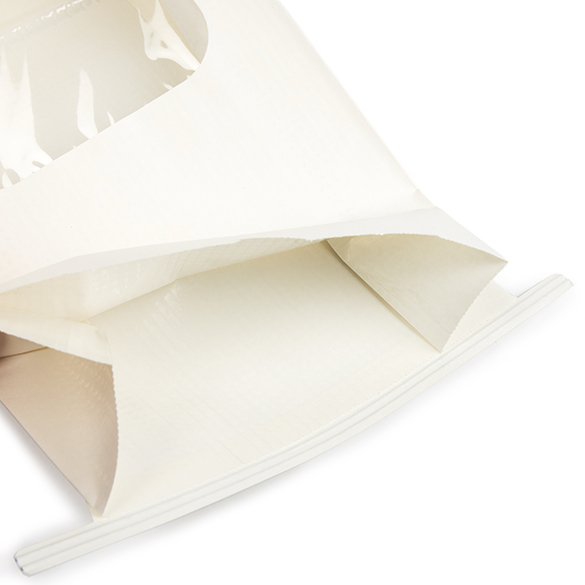 Sacs Kraft Blancs avec Fenêtre et Fermeture Tin-Tie 15,2x7x26,7cm - 100 pcs