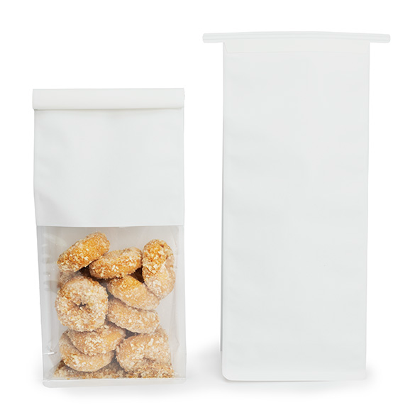 Sacs à Fond Plat Blanc avec Fermeture Tin-Tie 12,7x7,6x30,5cm - 100 pcs