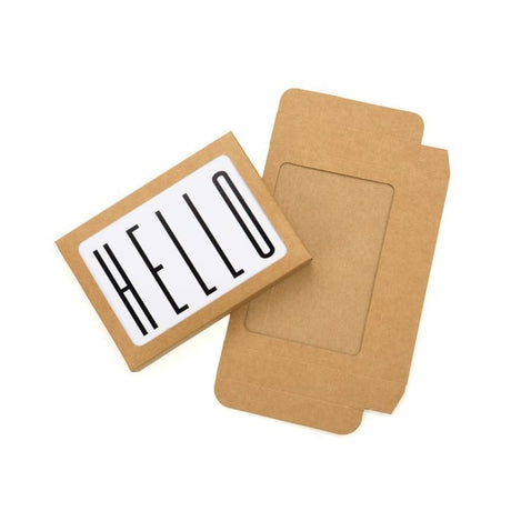 Kraft Boxes White cut out window 94x22x132mm 
