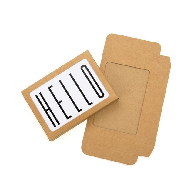 Kraft Boxes White cut out window 94x22x132mm 