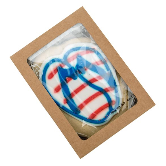 Boite en papier kraft à fenêtre avec feuille PET insérée 10 x 21 x 138 mm - 25 Pièces