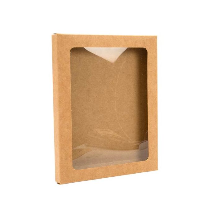 Kraft Gift Boxes with Window 115x15x15mm 