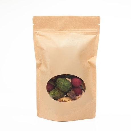 Stand Up Pouches Kraft with oval Window 15x9x23cm | 312 grams 