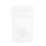 Doypack en papier Kraft blanc avec fenêtre ovale