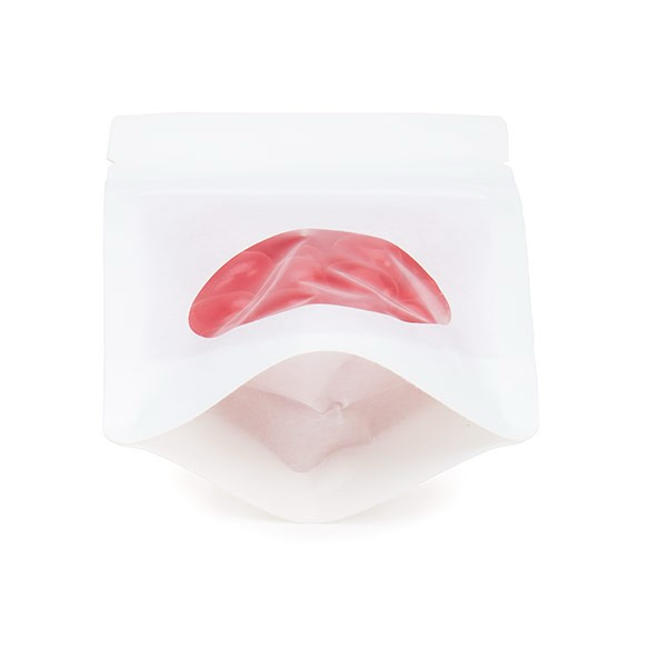 Doypack en papier Kraft blanc avec fenêtre ovale